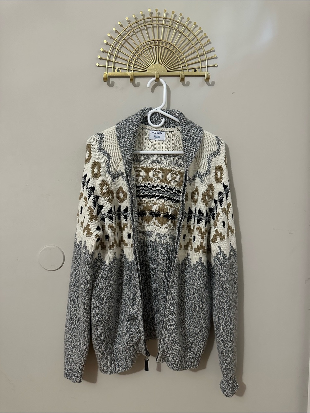 Old Navy Fair Isle Zip Cardigan